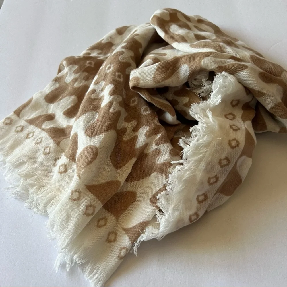 RAG AND BONE ASTRA SWIGGLY COTTON SCARF VANILLA LARGE NWOT